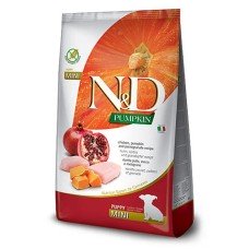 Farmina N&D Pumpkin GF Dog Chicken & Pomegranate Puppy Mini Беззерновий сухий корм з куркою, гарбузом та гранатом для цуценят дрібних порід 800 г