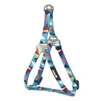AnimAll Шлея нейлонова з абстрактним малюнком на бірюзовому тлі L