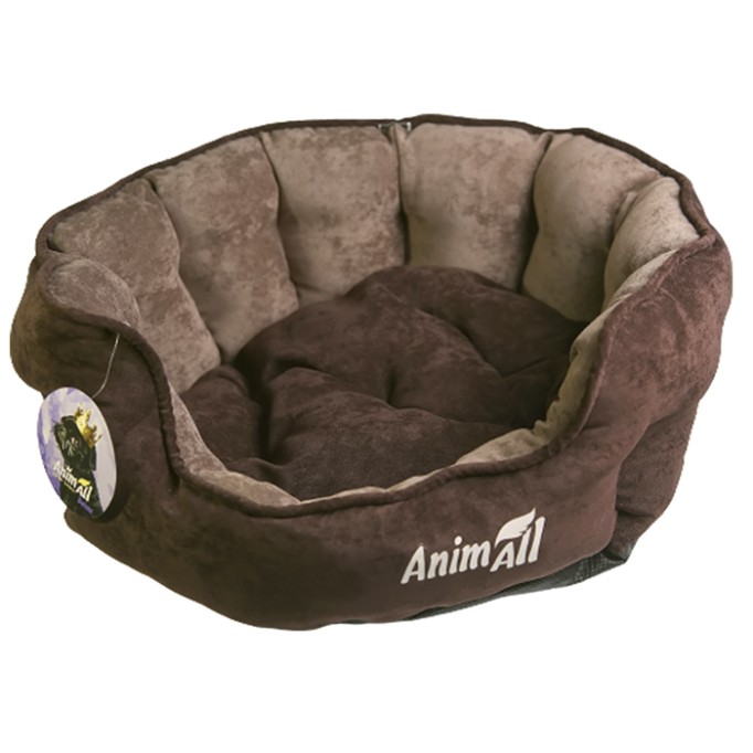 AnimAll Royal Velours М Chocolate Лежак для собак та котів, шоколад 53х47х21 см