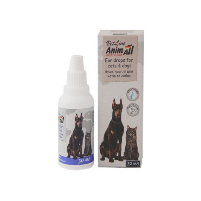 AnimAll VetLine Вушні краплі для котів і собак 10 мл