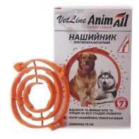 AnimAll Нашийник протипаразитарний VetLine для собак помаранчевий 70 см
