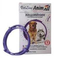 AnimAll Нашийник протипаразитарний VetLine для собак фіолетовий 70 см
