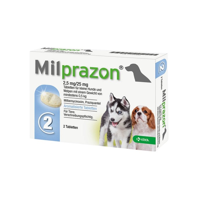 Milprazon - препарат проти глистів (Мілпразон) для собак і цуценят 1 табл, на вагу до 5 кг 2 шт