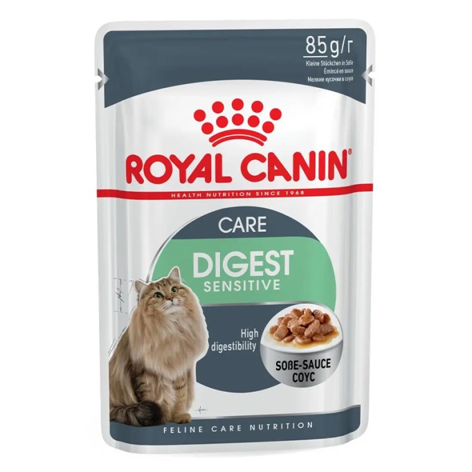 Royal Canin Digestive Sensitive Care Gravi Вологий корм для поліпшення травлення дорослих котів (шматочки у соусі) 85г 12шт
