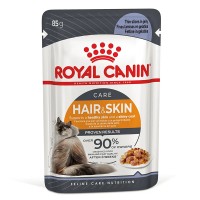 Royal Canin Hair & Skin Care Jelly Вологий корм для здоров'я шкіри та краси шерсті дорослих котів (шматочки в желе) 85 г 12 шт