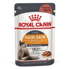 Royal Canin Hair & Skin Care Gravi Вологий корм для здоров'я шкіри та краси шерсті дорослих котів (шматочки у соусі) 85 г 12 шт