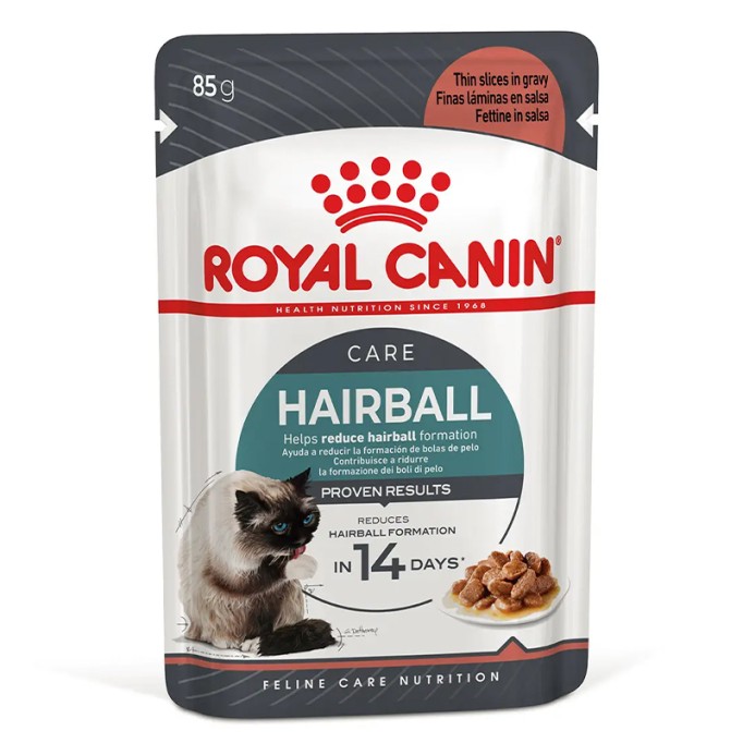 Royal Canin Hairball Care Gravi Вологий корм для виведення шерсті із шлунку дорослих котів (шматочки у соусі) 85 г 12 шт