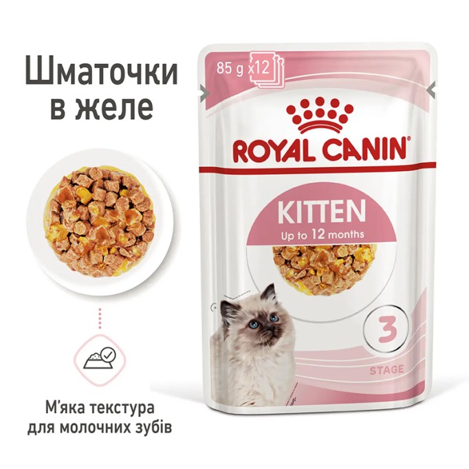 Royal Canin Kitten Jelly Вологий корм для кошенят (шматочки в желе) 85 г 12 шт