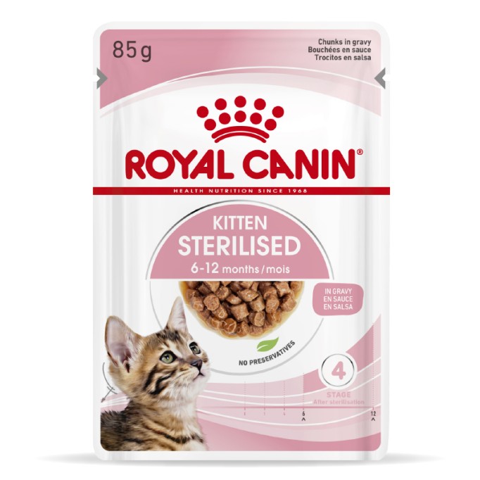 Royal Canin Kitten Sterilised Gravi Вологий корм для стерилізованих кошенят (шматочки у соусі) 85 г 12 шт