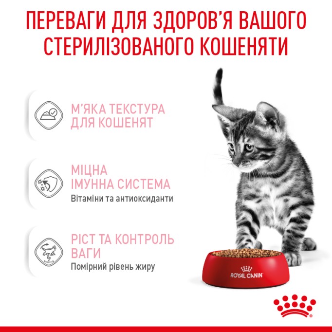 Royal Canin Kitten Sterilised Gravi Вологий корм для стерилізованих кошенят (шматочки у соусі) 85г 12шт