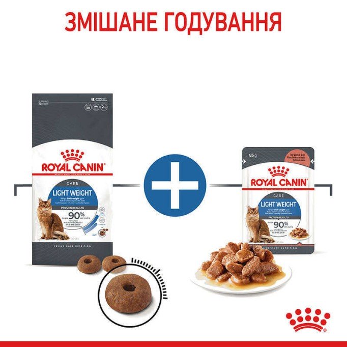 Royal Canin Light Weight Care Gravi Вологий корм для дорослих котів схильних до зайвої ваги (шматочки у соусі) 85г 12шт