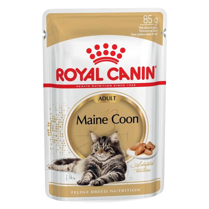 Royal Canin Maine Coon Adult Вологий корм для дорослих котів породи Мейн-Кун (шматочки у соусі) 85 г 12 шт
