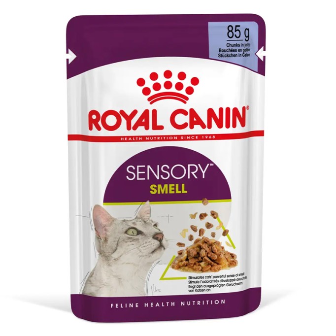 Royal Canin Sensory Smell Jelly Вологий корм для дорослих котів, який стимулює нюхові рецептори (шматочки в желе) 85 г 12 шт