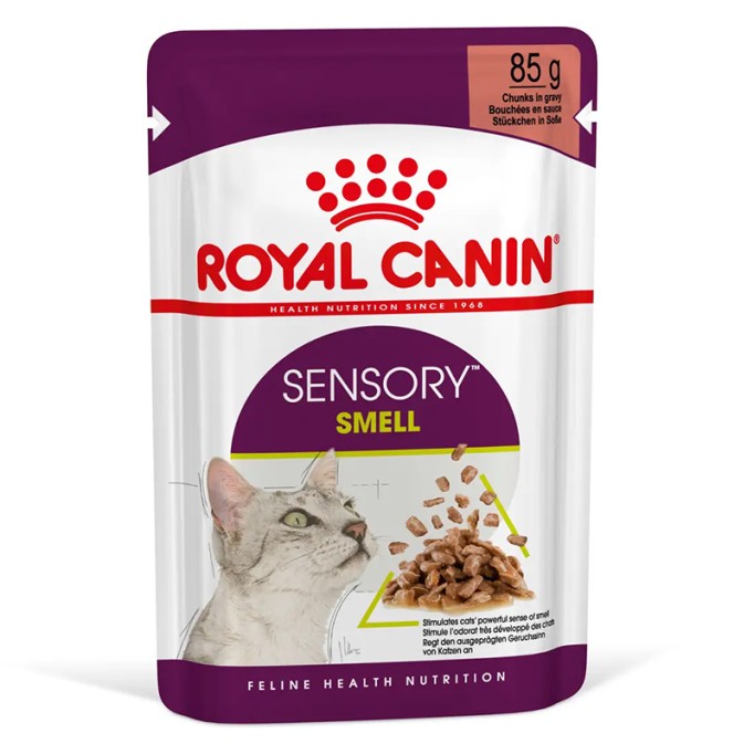 Royal Canin Sensory Smell Gravy Вологий корм для дорослих котів, який стимулює нюхові рецептори (шматочки у соусі) 85 г 12 шт