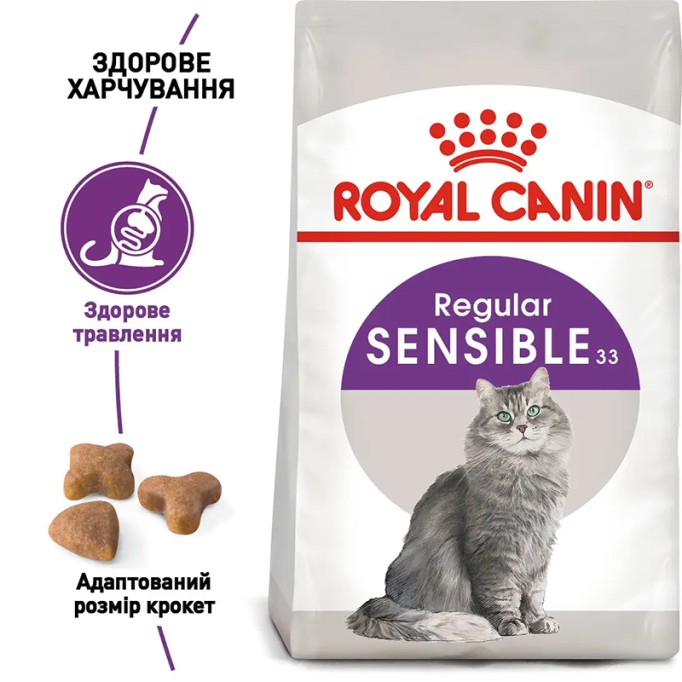 Royal Canin Sensible 33 Сухий корм для дорослих котів з чутливою травною системою 2 кг
