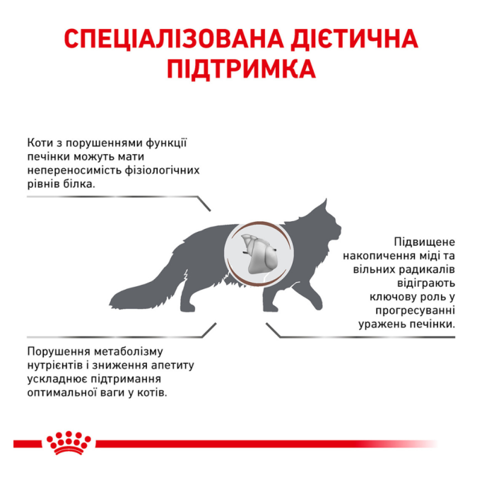Royal Canin Hepatic Дієтичний сухий корм для дорослих котів при захворюваннях печінки 2кг