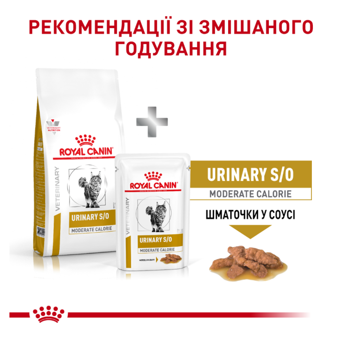Royal Canin Urinary S/O Feline Moderate Calorie Дієтичний сухий корм для дорослих котів із хронічною нирковою недостатністю 400г