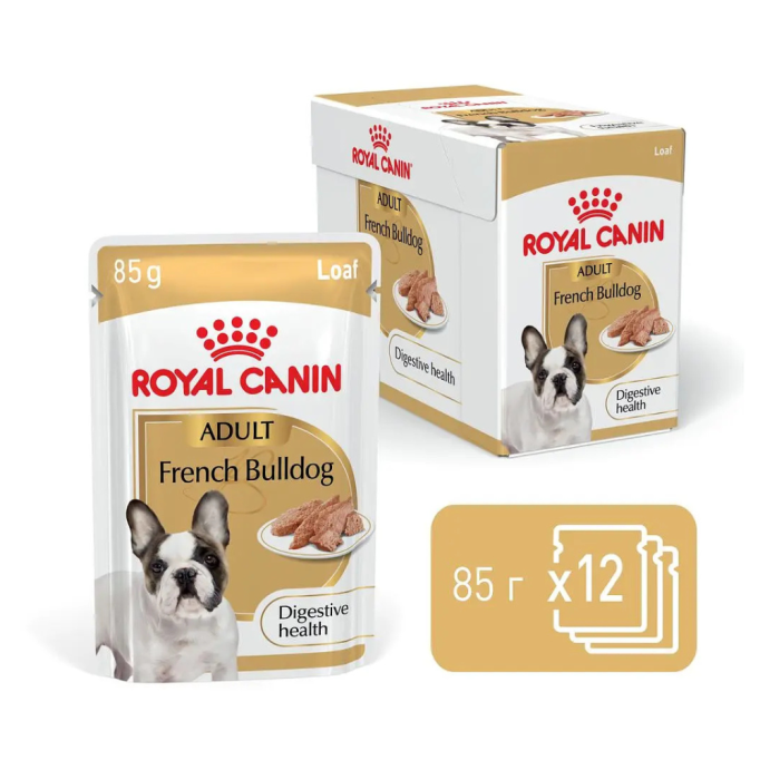 Royal Canin French Bulldog Loaf Вологий корм для дорослих собак породи французький бульдог (паштет) 85г 12шт
