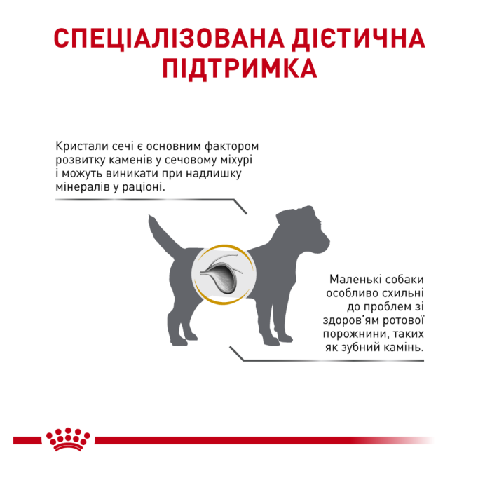Royal Canin Urinary S/O Small Dog Дієтичний сухий корм для дорослих собак малих порід із захворюваннями сечовивідних шляхів 1,5кг