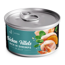 Savory Chicken Fillets rich in Shrimps in Jelly for Kittens Вологий корм з філе курки та креветками для кошенят (в желе) 70г