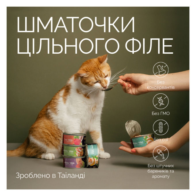 Savory Chicken Fillets rich in Shrimps in Jelly for Kittens Вологий корм з філе курки та креветками для кошенят (в желе) 70г
