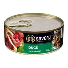 Savory Cat Can Adult Duck Вологий корм з качкою для дорослих вибагливих котів (паштет) 100г
