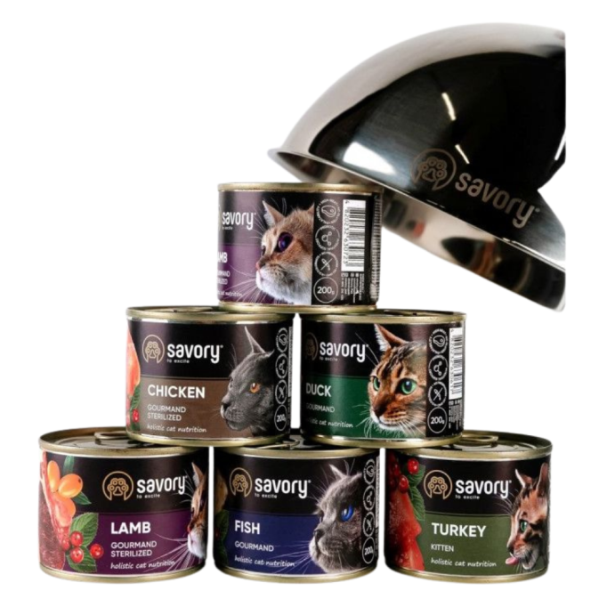 Savory Cat Can Adult Duck Вологий корм з качкою для дорослих вибагливих котів (паштет) 100г