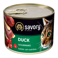 Savory Cat Can Adult Duck Вологий корм з качкою для дорослих вибагливих котів (паштет) 200г
