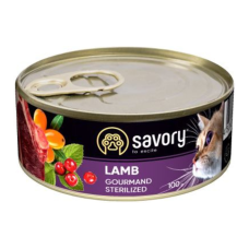Savory Cat Can Adult Sterilised Lamb Вологий корм з ягням для дорослих стерилізованих котів (паштет) 100г