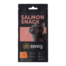 Savory Snack Salmon Хрумкі подушечки з лососем для дорослих вибагливих котів 60г