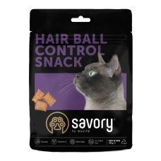 Savory Snacks Pillows Hair Ball Control Хрумкі подушечки для виведення шерсті зі шлунка у дорослих котів 180г