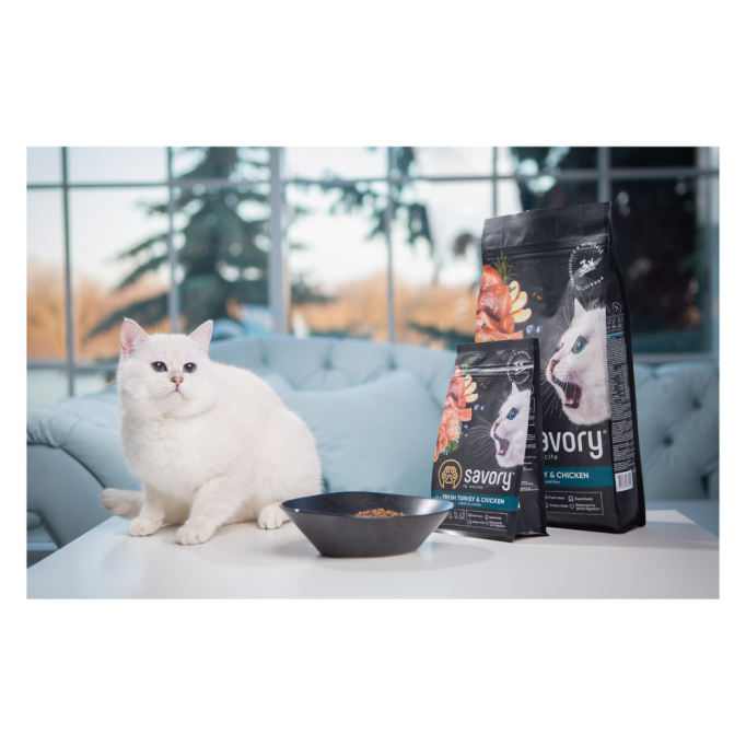 Savory Kitten With Fresh Turkey & Chicken Сухий корм для кошенят зі свіжим м’ясом індички та курки 2кг