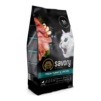 Savory Kitten With Fresh Turkey & Chicken Сухий корм для кошенят зі свіжим м’ясом індички та курки 400г