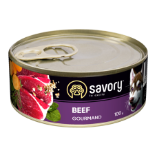 Savory Dog Gourmand Beef Вологий корм з яловичиною для дорослих собак усіх порід (паштет) 100г