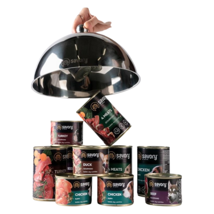 Savory Dog Gourmand Beef Вологий корм з яловичиною для дорослих собак усіх порід (паштет) 800г