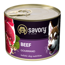 Savory Dog Gourmand Beef Вологий корм з яловичиною для дорослих собак усіх порід (паштет) 200г