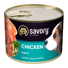 Savory Dog All breeds Puppy Chicken Вологий корм з куркою для цуценят (паштет) 200г