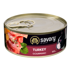 Savory Dog Gourmand Turkey Вологий корм з індичкою для дорослих собак усіх порід (паштет) 100г