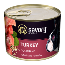 Savory Dog Gourmand Turkey Вологий корм з індичкою для дорослих собак усіх порід (паштет) 200г