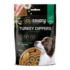 Savory Monoprotein Dippers Anti Stress rich in Turkey Монопротеїнові ласощі антистрес з індичкою для дорослих собак 100г