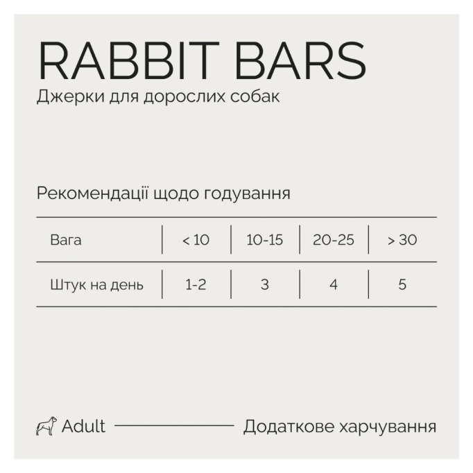 Savory Bars With Rabbit Ласощі джерки батончики з кроликом для дорослих собак 100г