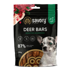 Savory Bars With Venison Ласощі джерки батончики з олениною для дорослих собак 100г