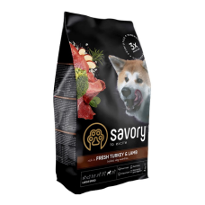 Savory Large Breeds rich in Fresh Turkey & Lamb Сухий корм зі свіжим ягням та індичкою для дорослих собак великих порід 3кг