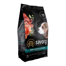 Savory Puppy rich in Fresh Turkey & Chicken Сухий корм зі свіжою індичкою і куркою для цуценят всіх порід 1кг
