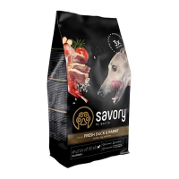 Savory Adult All Breeds rich in Fresh Duck & Rabbit Сухий корм зі свіжою качкою та кроликом для дорослих собак усіх порід 1кг