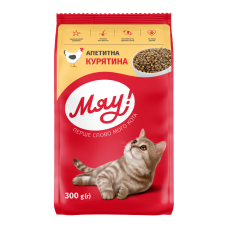 Мяу Сухий корм з куркою для дорослих котів 300г