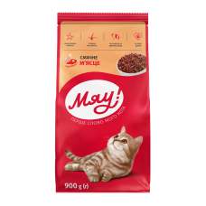 Мяу Сухий корм з м’ясом для дорослих котів 900г