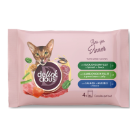 Delickcious Набір №3 Вологий корм для дорослих котів 340г (85г 4шт)