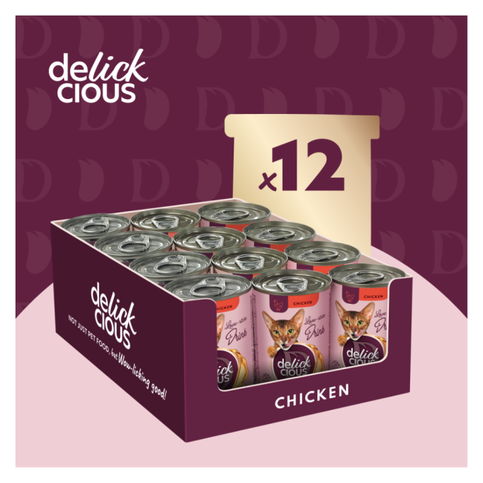 Delickcious Напій з куркою Вологий корм для дорослих котів 140г