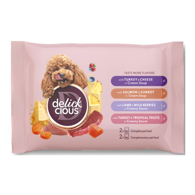 Delickcious Набір №1 Вологий корм для дорослих собак 330 г (85г 2шт + 80г 2шт)